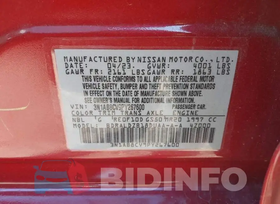 3N1AB8CV9PY267600 Photo# 9