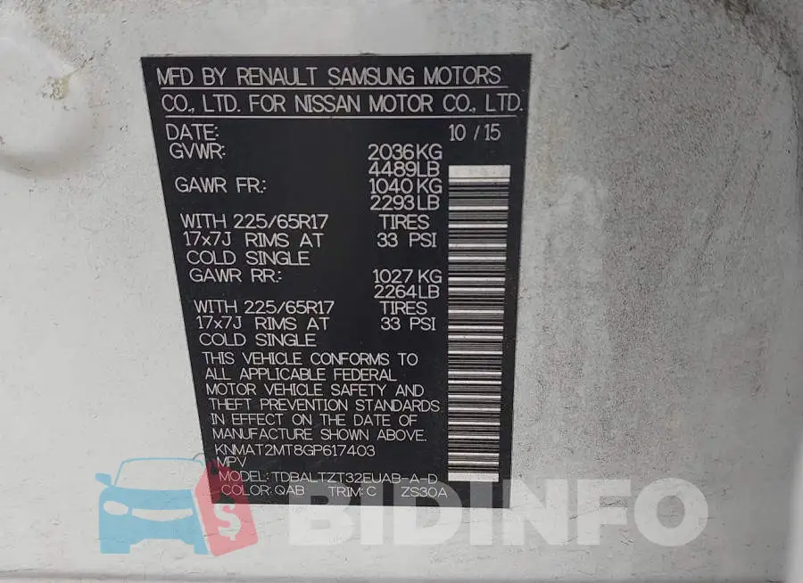 KNMAT2MT8GP617403 Photo# 9