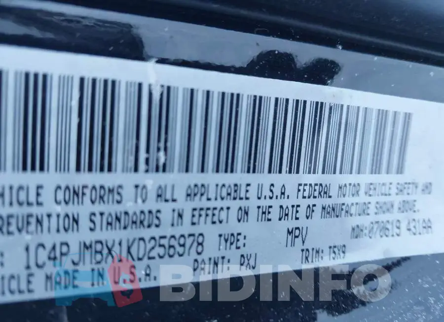 1C4PJMBX1KD256978 Photo# 9