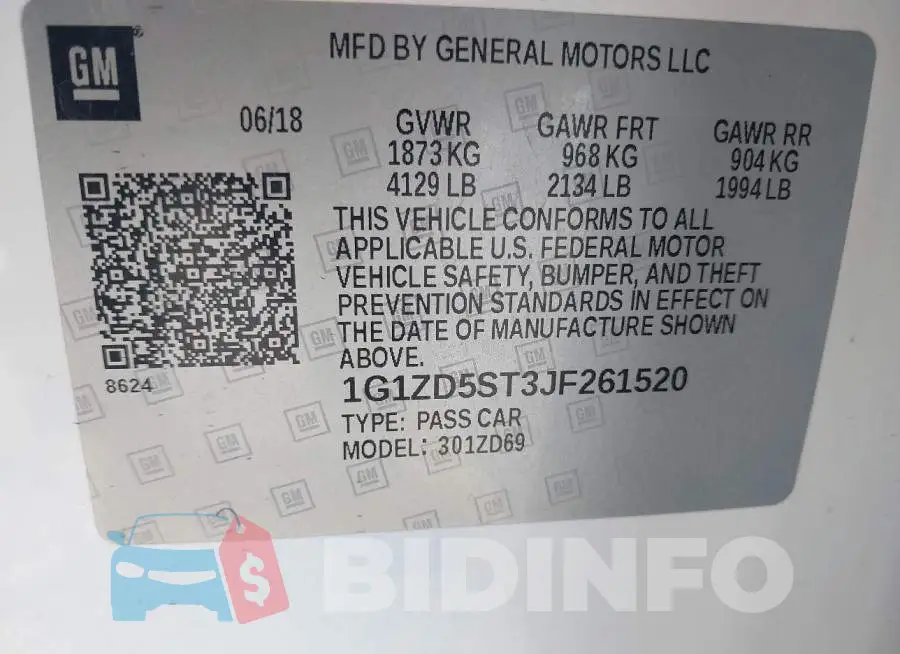 1G1ZD5ST3JF261520 Photo# 9