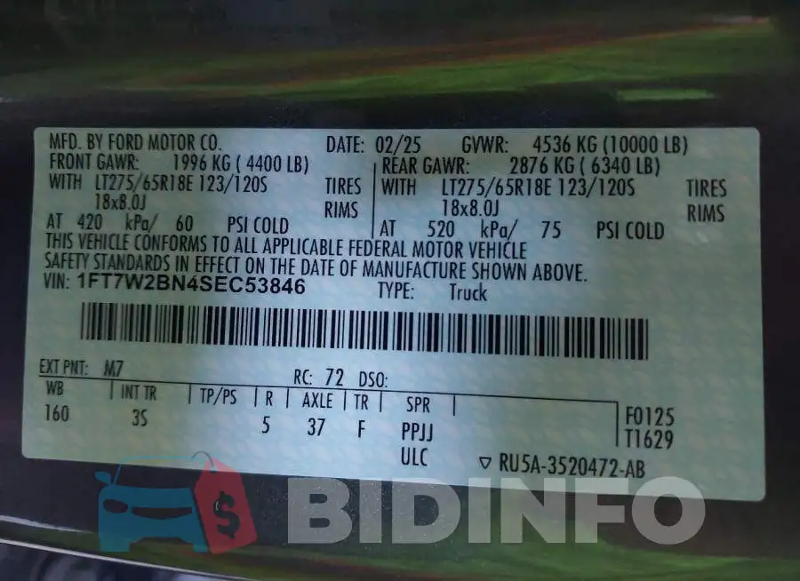 1FT7W2BN4SEC53846 Photo# 9