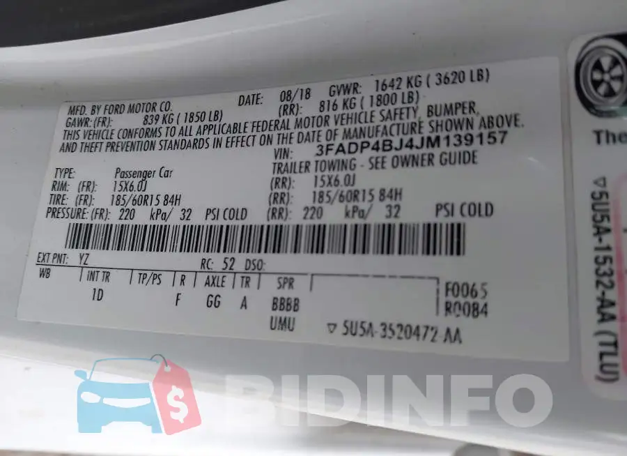 3FADP4BJ4JM139157 Photo# 9