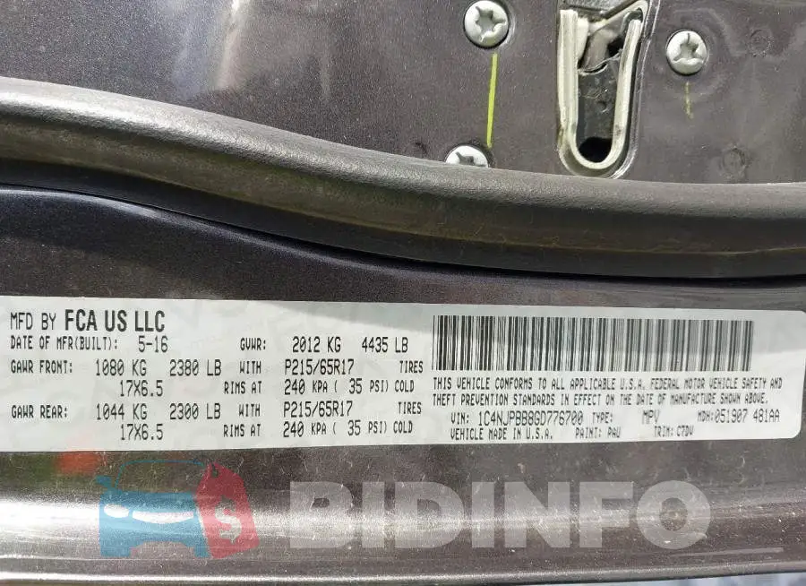 1C4NJPBB8GD776700 Photo# 9