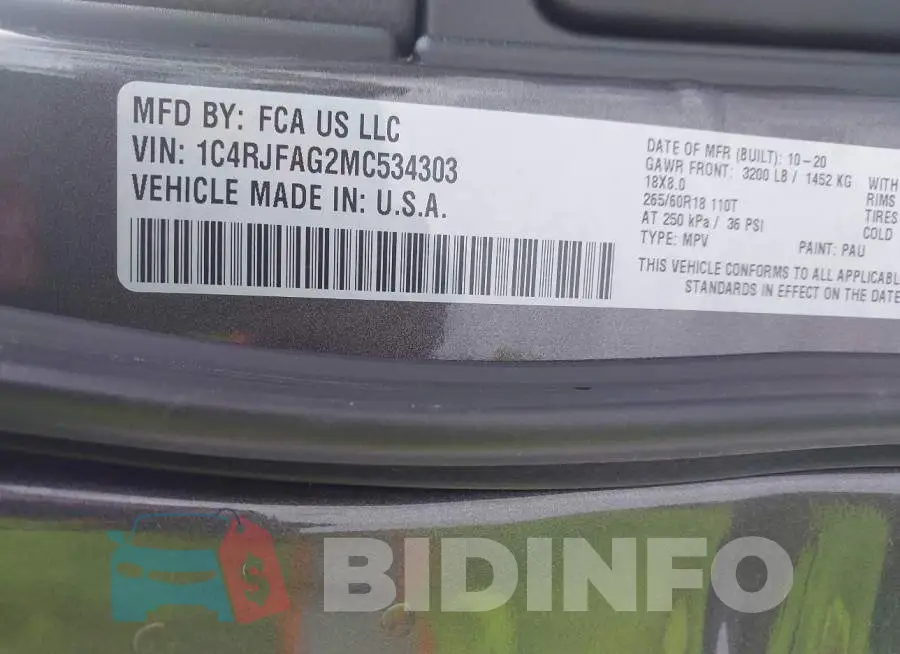 1C4RJFAG2MC534303 Photo# 9