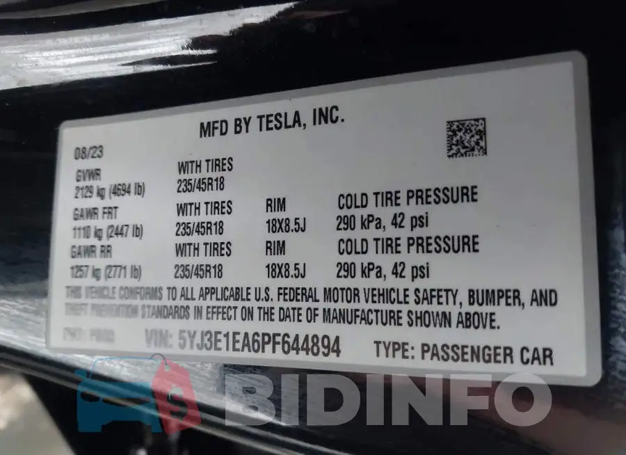 5YJ3E1EA6PF644894 Photo# 9