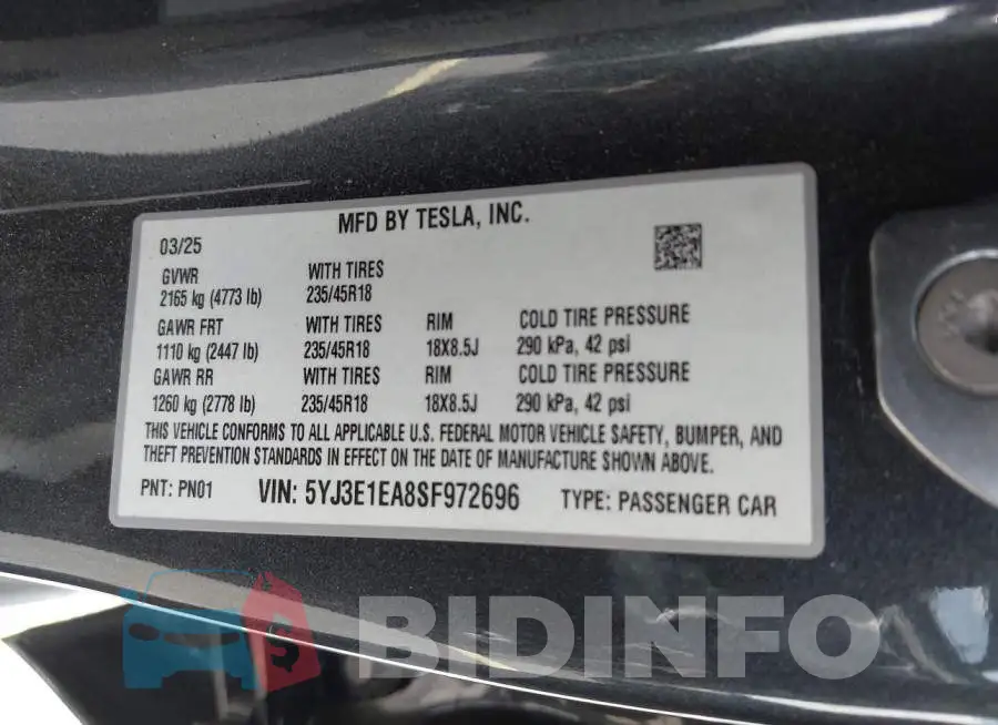 5YJ3E1EA8SF972696 Photo# 9