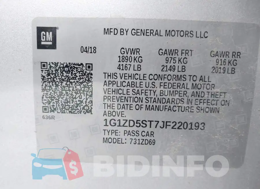 1G1ZD5ST7JF220193 Photo# 9