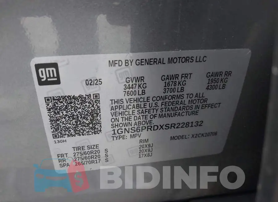 1GNS6PRDXSR228132 Photo# 9