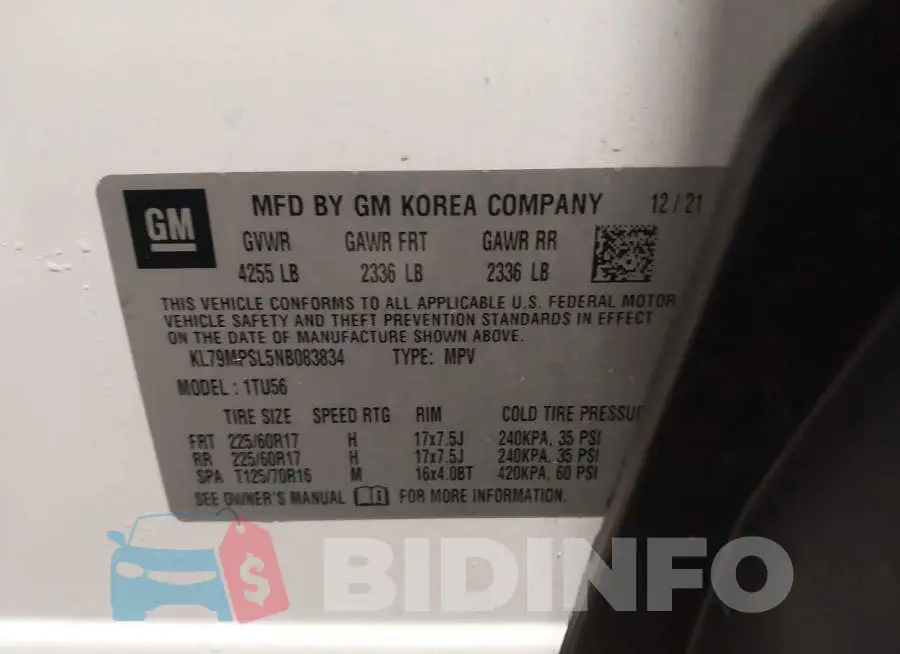 KL79MPSL5NB083834 Photo# 9