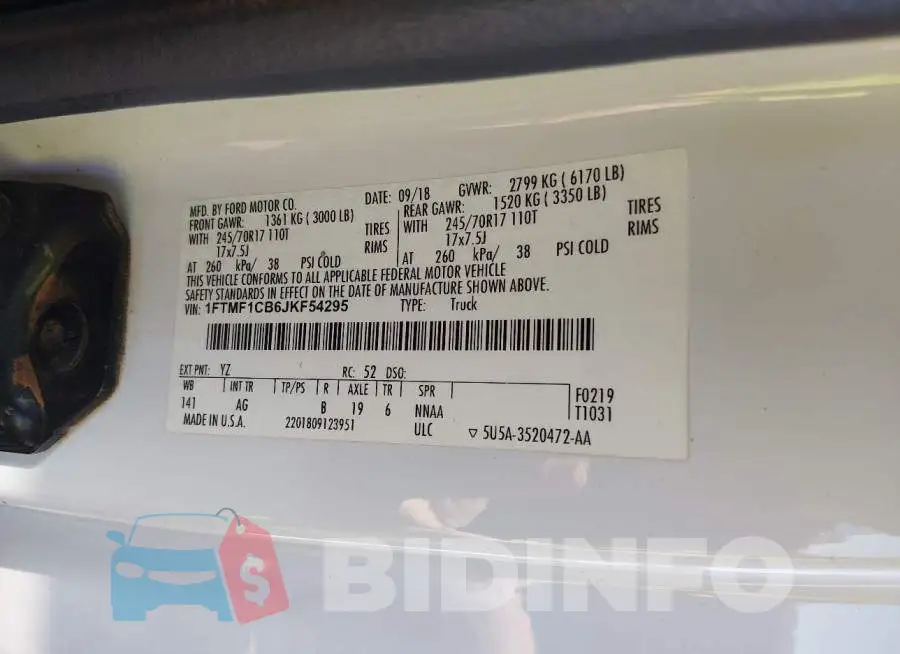 1FTMF1CB6JKF54295 Photo# 9