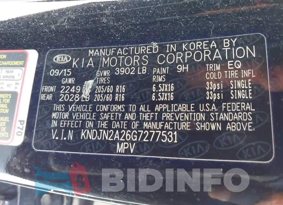 KNDJN2A26G7277531 Photo# 9