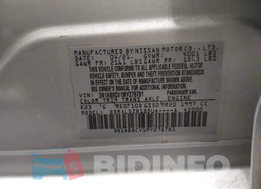 3N1AB8CV1MY278781 Photo# 9