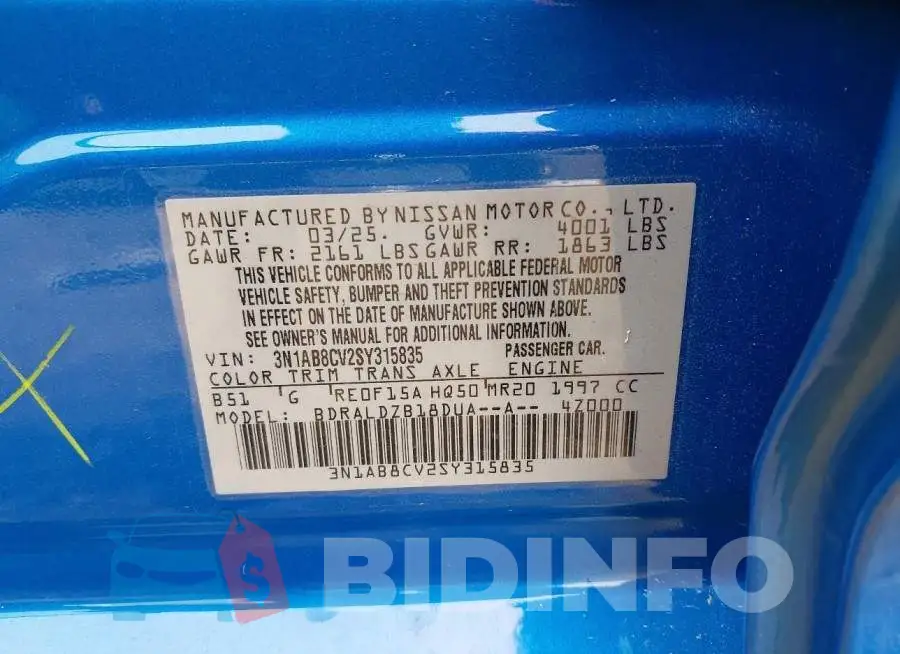 3N1AB8CV2SY315835 Photo# 9