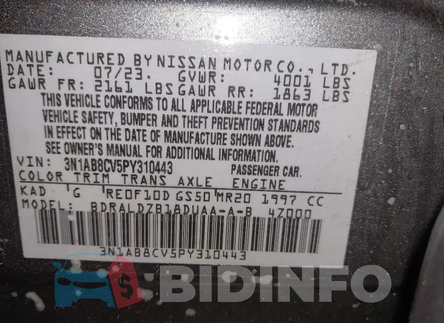 3N1AB8CV5PY310443 Photo# 9