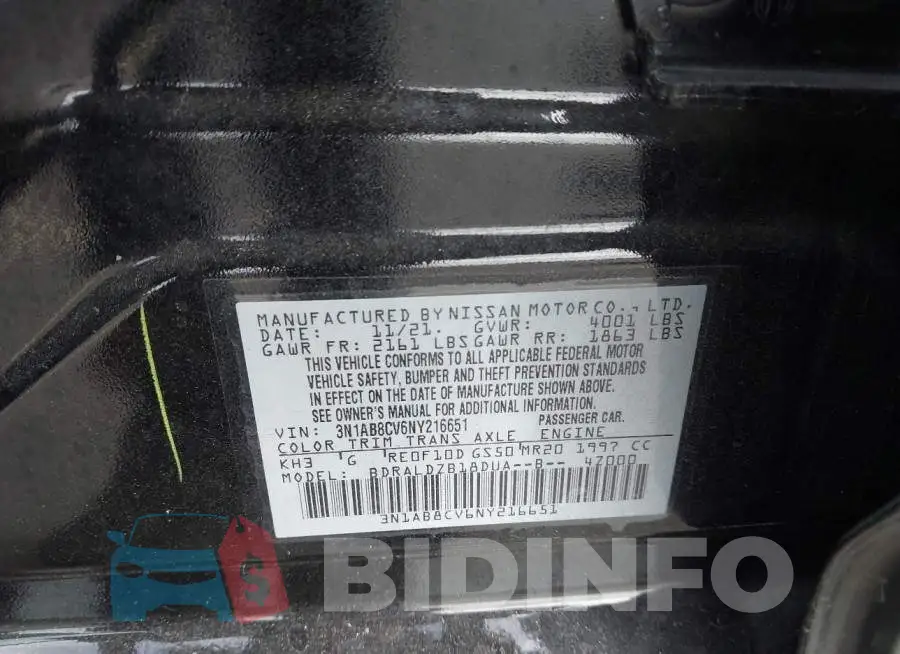 3N1AB8CV6NY216651 Photo# 8