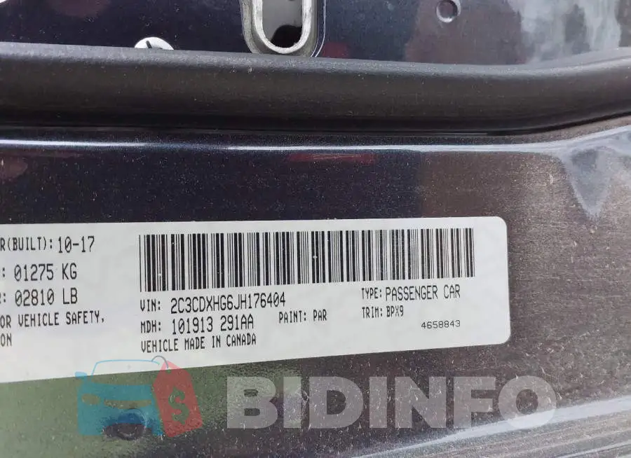 2C3CDXHG6JH176404 Photo# 9