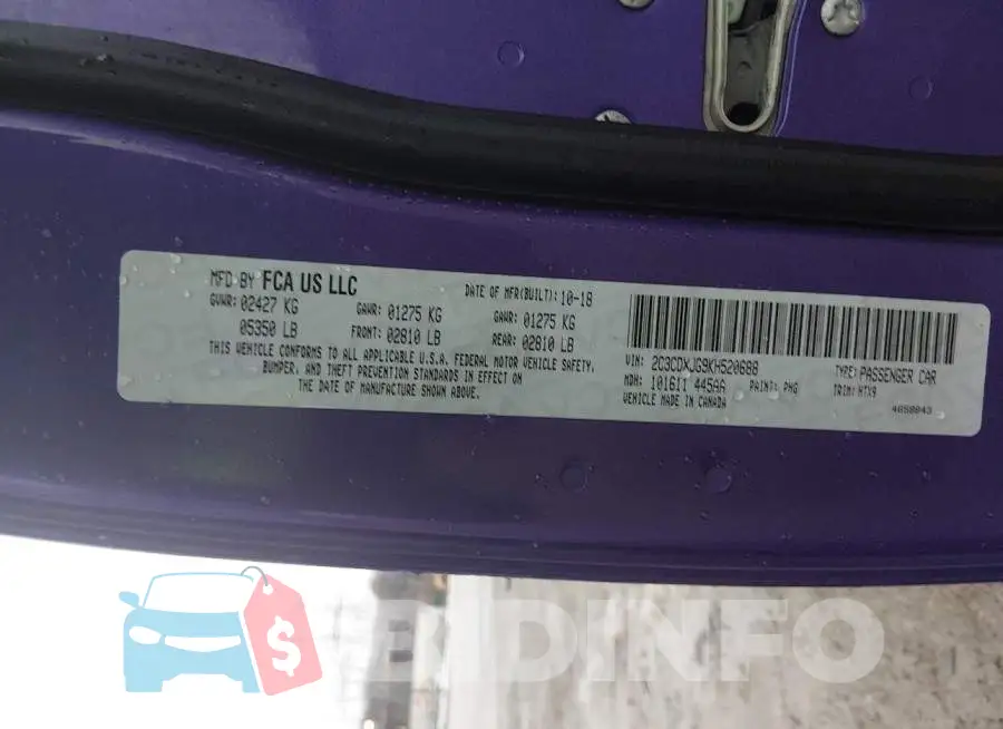 2C3CDXJG9KH520688 Photo# 9