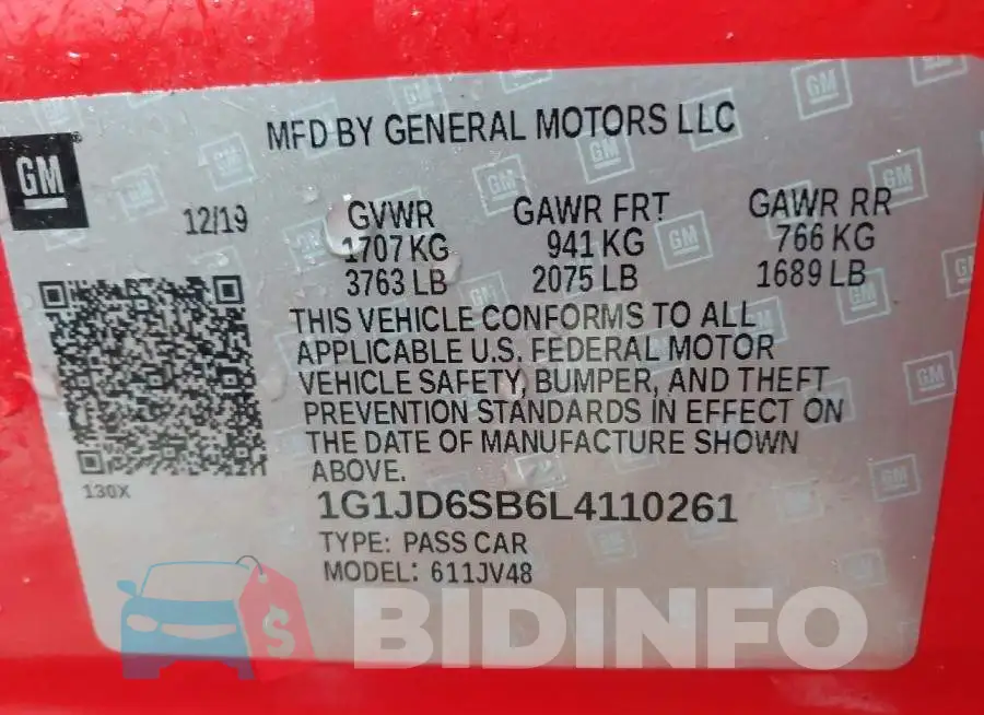 1G1JD6SB6L4110261 Photo# 9