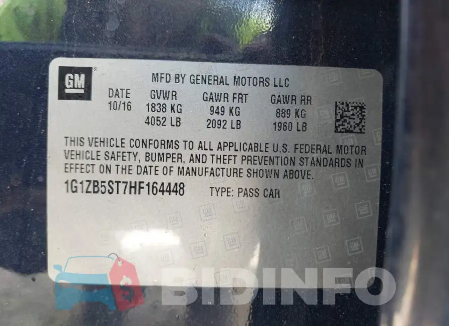 1G1ZB5ST7HF164448 Photo# 9