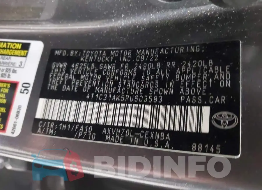 4T1C31AK5PU603583 Photo# 9