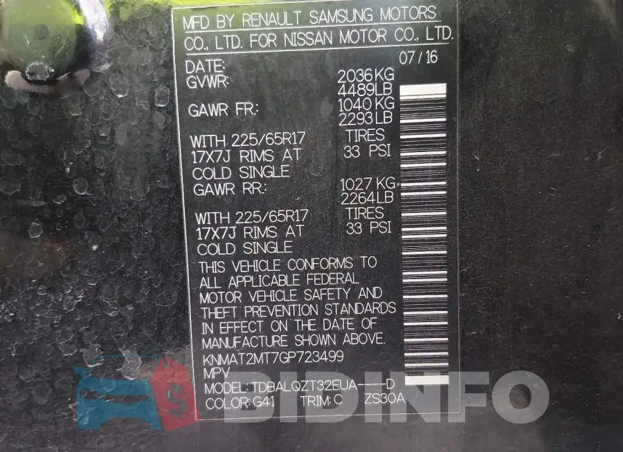 KNMAT2MT7GP723499 Photo# 9