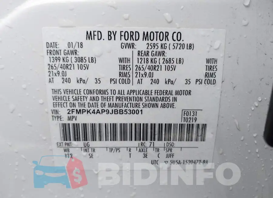 2FMPK4AP9JBB53001 Photo# 9