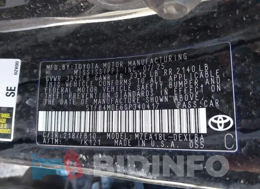 5YFB4MDE6SP340417 Photo# 9
