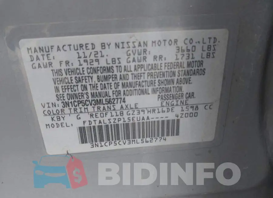 3N1CP5CV3ML562774 Photo# 9