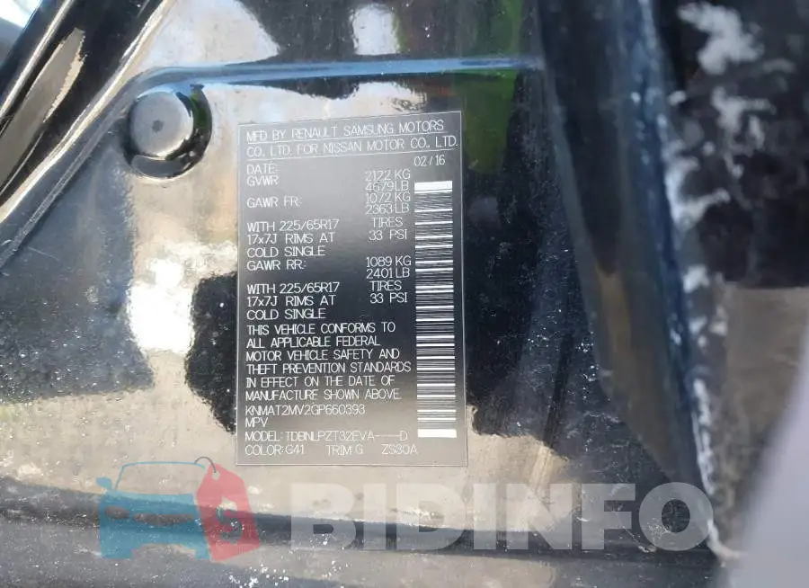 KNMAT2MV2GP660393 Photo# 9