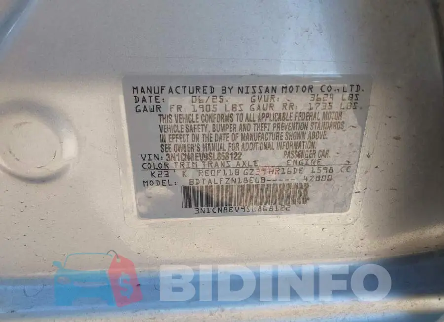 3N1CN8EV9SL868122 Photo# 9