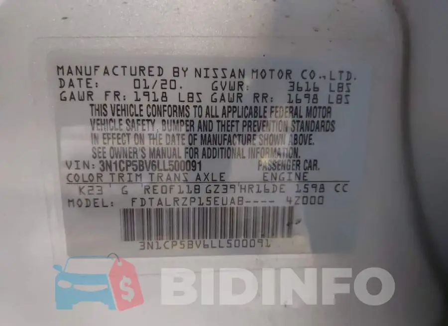3N1CP5BV6LL500091 Photo# 9
