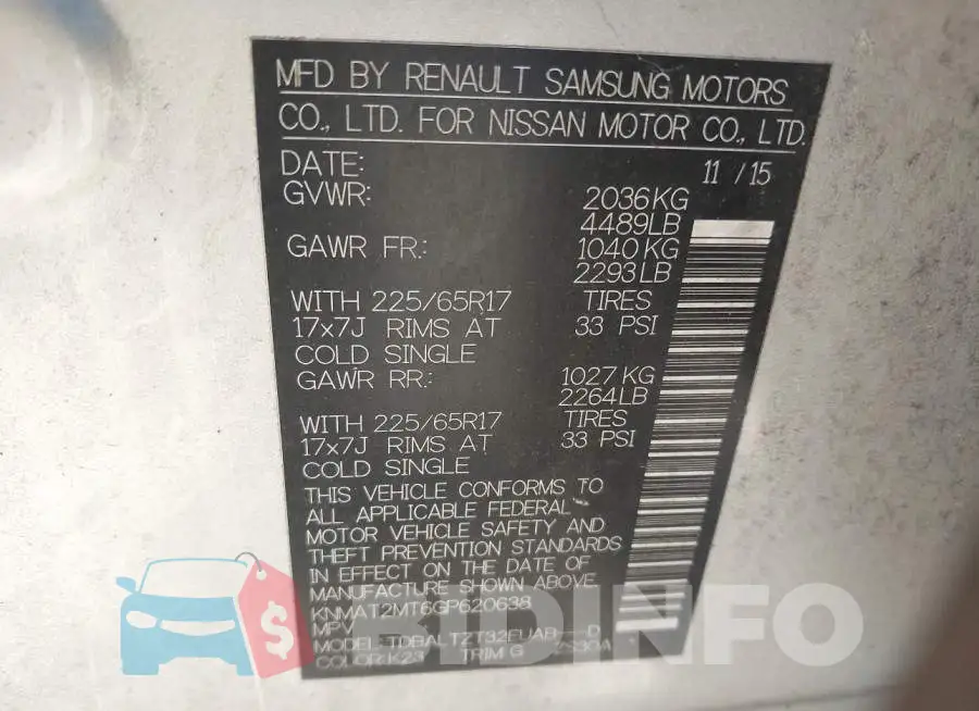 KNMAT2MT6GP620638 Photo# 9