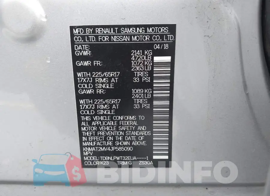 KNMAT2MV4JP585090 Photo# 9