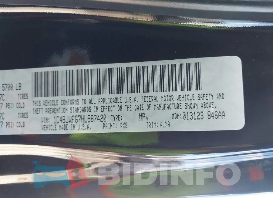 1C4BJWFG7HL587420 Photo# 9