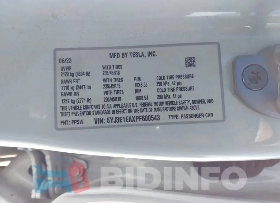 5YJ3E1EAXPF600543 Photo# 9