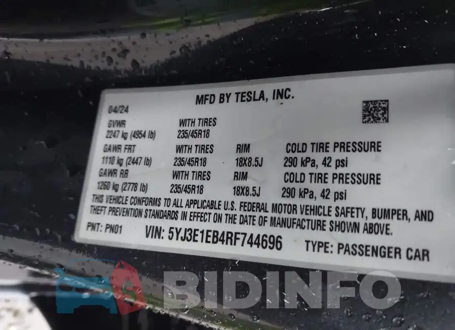 5YJ3E1EB4RF744696 Photo# 9