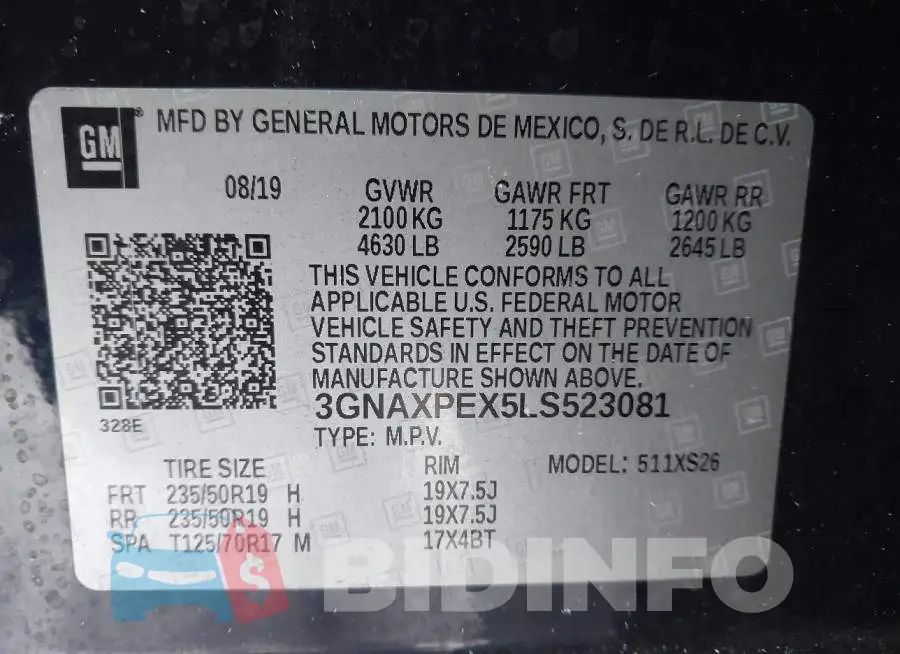 3GNAXPEX5LS523081 Photo# 9