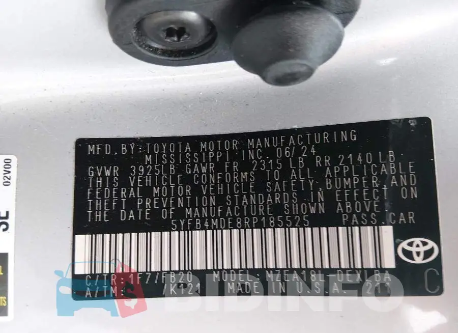 5YFB4MDE8RP185525 Photo# 9