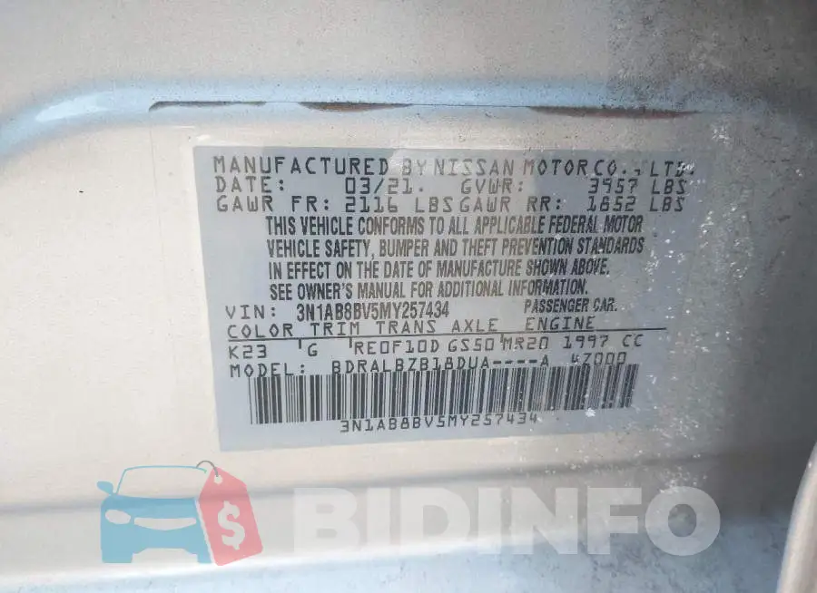 3N1AB8BV5MY257434 Photo# 9