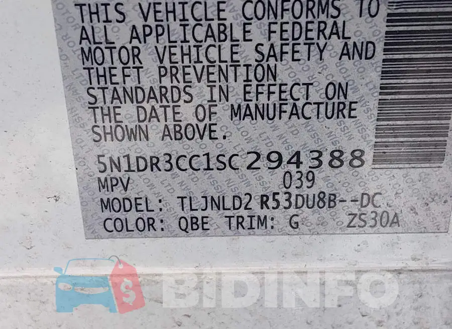 5N1DR3CC1SC294388 Photo# 9