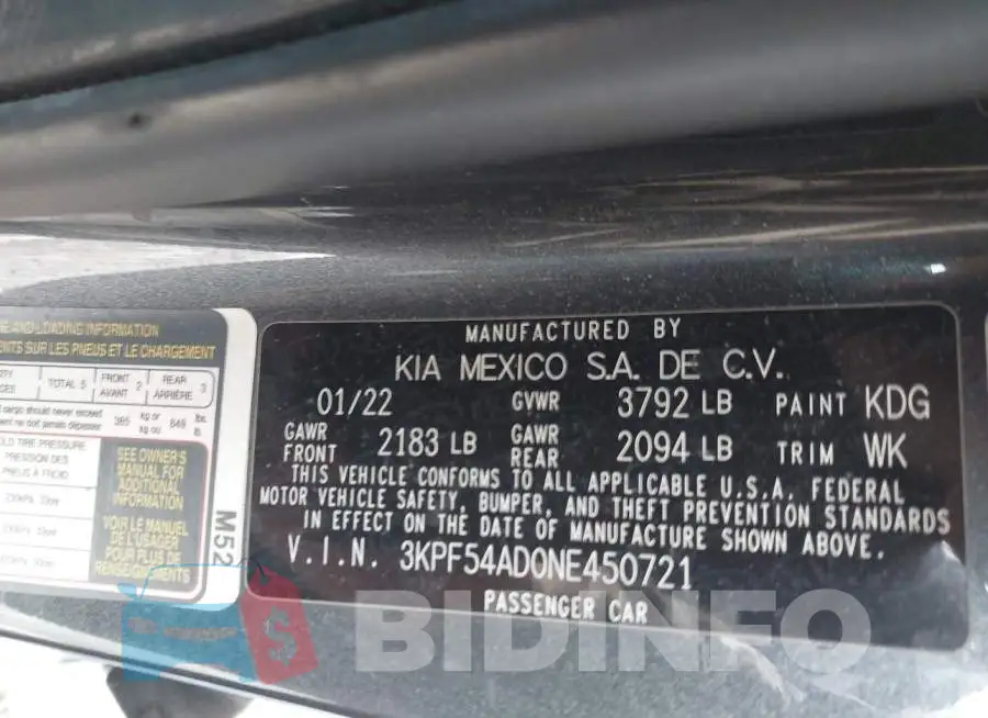 3KPF54AD0NE450721 Photo# 9