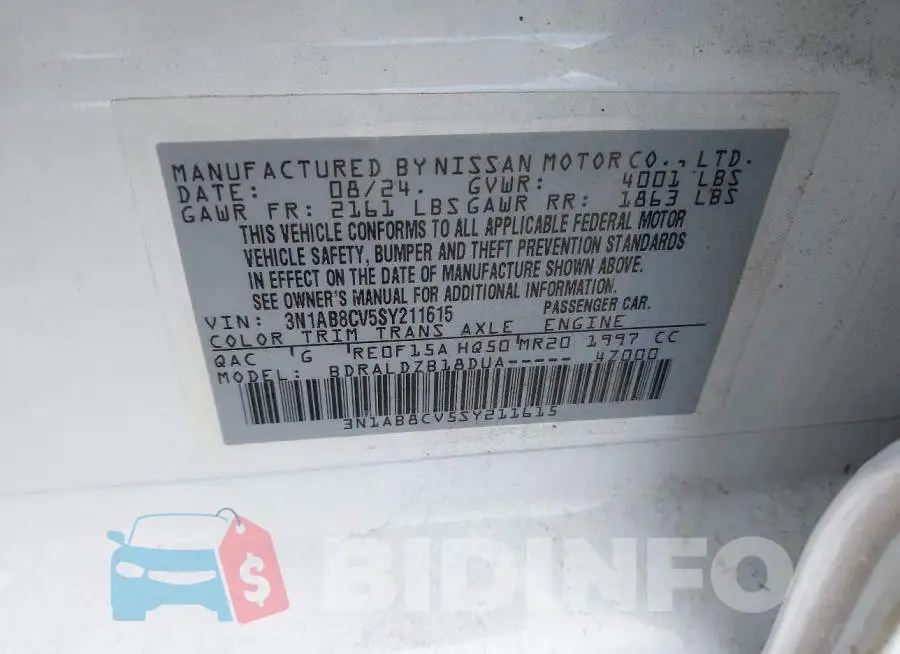 3N1AB8CV5SY211615 Photo# 9