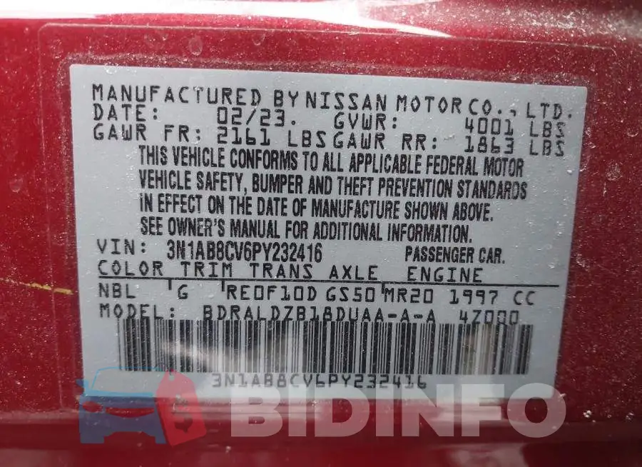 3N1AB8CV6PY232416 Photo# 9