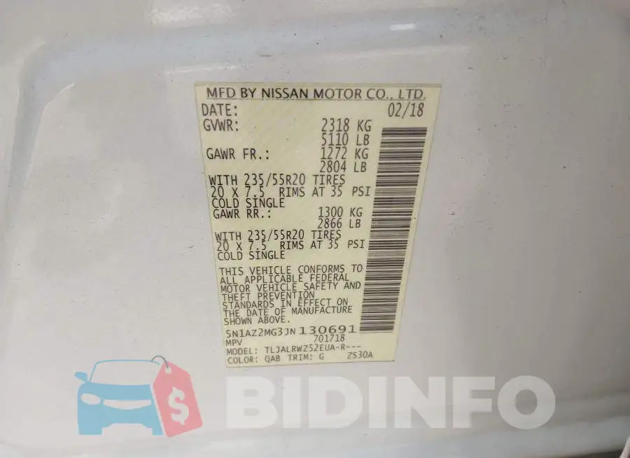 5N1AZ2MG3JN130691 Photo# 9
