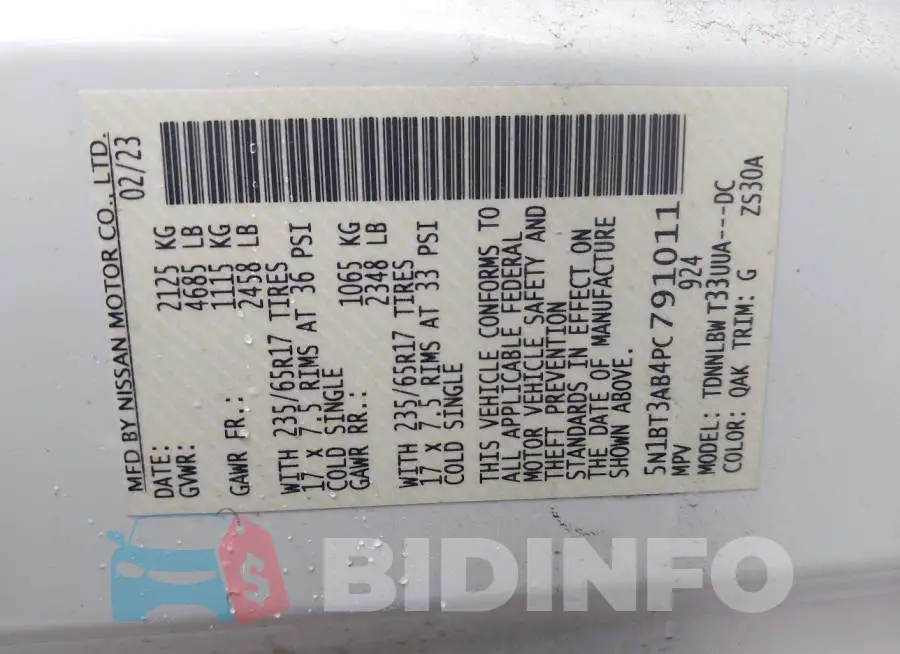 5N1BT3AB4PC791011 Photo# 9