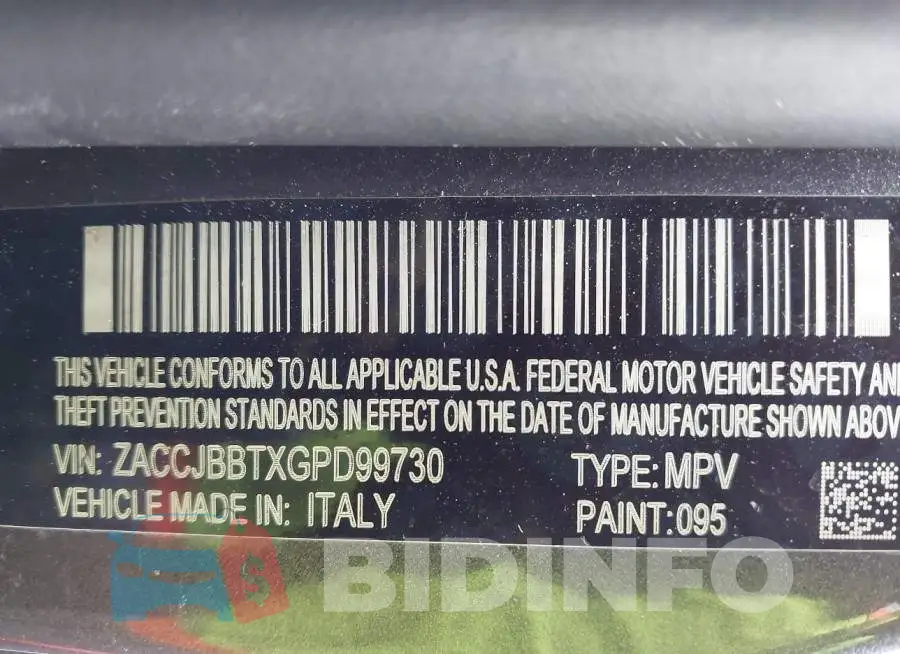 ZACCJBBTXGPD99730 Photo# 9