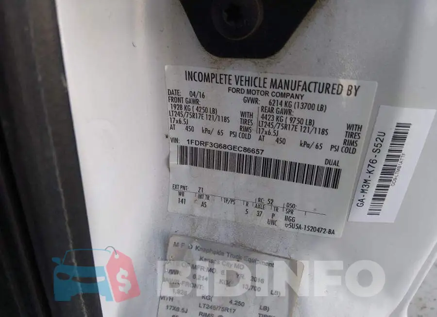1FDRF3G68GEC86657 Photo# 9