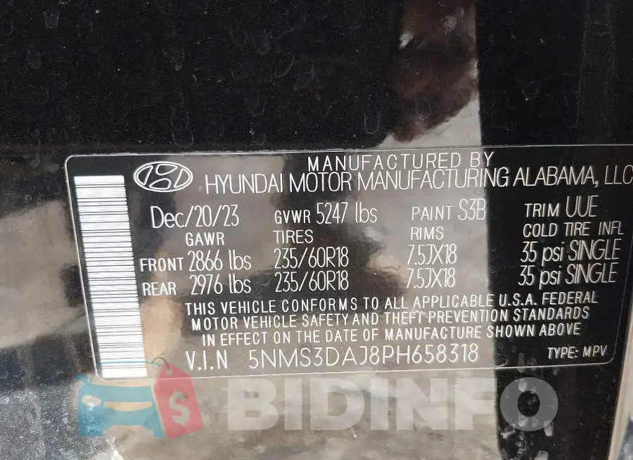 5NMS3DAJ8PH658318 Photo# 9
