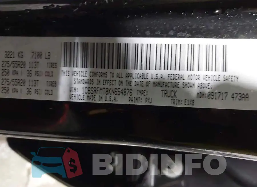 1C6SRFMT8KN654876 Photo# 9
