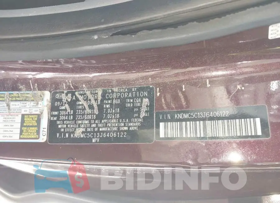 KNDMC5C13J6406122 Photo# 9